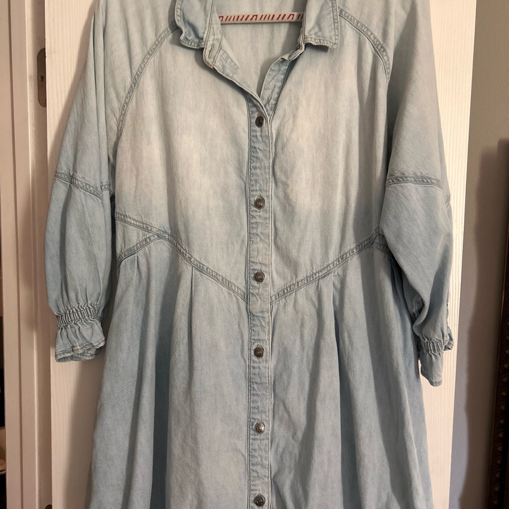 We The Free Light Blue Denim Shirt